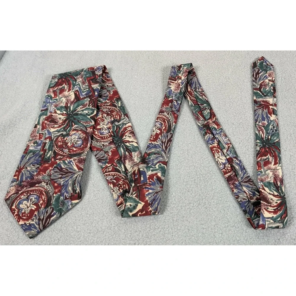 Vintage Christian Dior Tie Mens Monsieur Floral Necktie USA Made Colorful